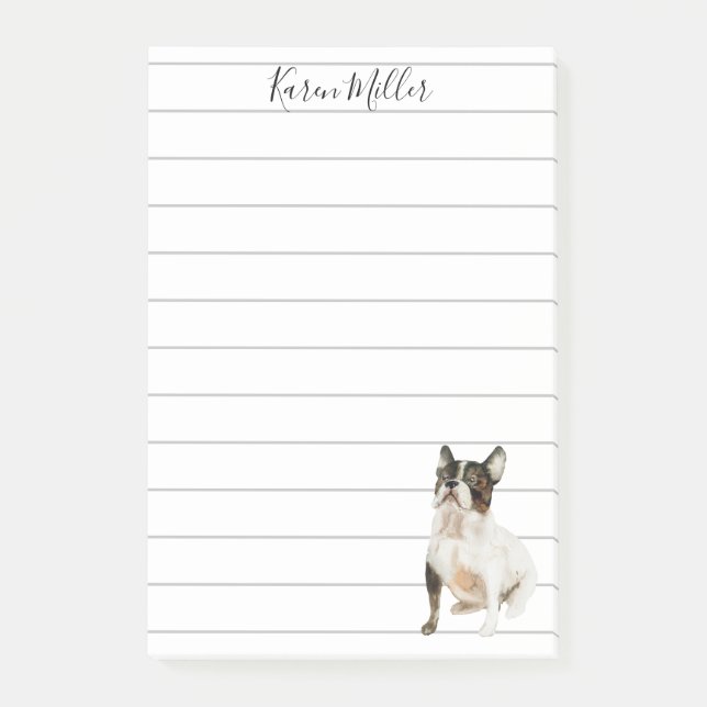 Notas Post-it® Cachorro francés personalizado lindo  (Anverso)