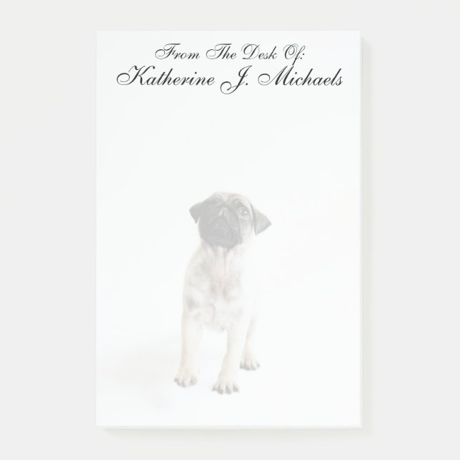 Notas Post-it® Cachorro pug. (Anverso)