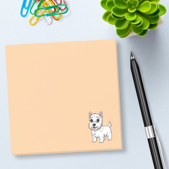 Notas Post-it® Cachorro West Highland White Terrier beige lindo (Subido por el creador)