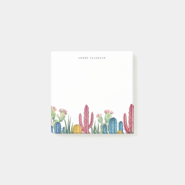 Notas Post-it® Cacti colorido (Anverso)