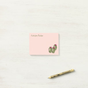 Notas Post-it® Cactus acuarela en flor con tu nombre