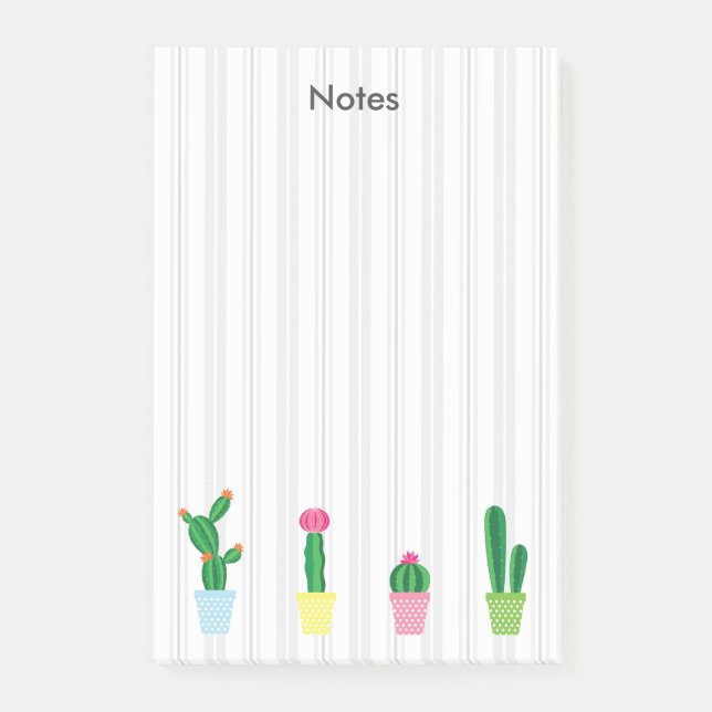 Notas Post-it® Cactus de Acuarela Adorable (Anverso)
