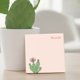 Notas Post-it® Cactus de nombre personalizado