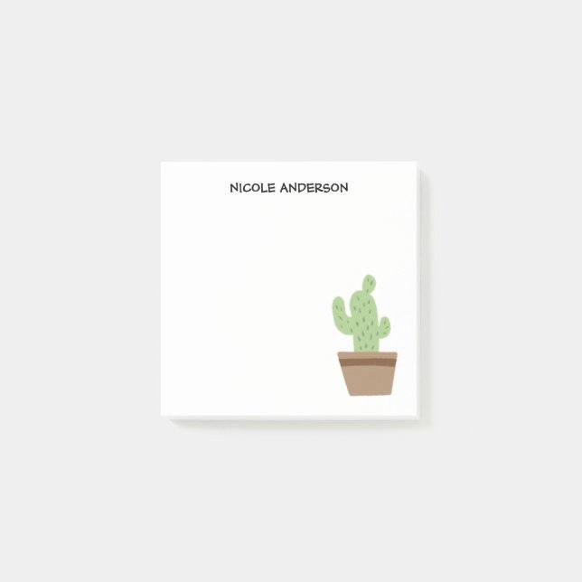 Notas Post-it® Cactus dibujado a mano (Anverso)