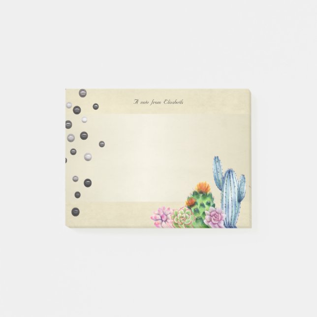Notas Post-it® Cactus Femenino Acuarela,Perlas - (Anverso)
