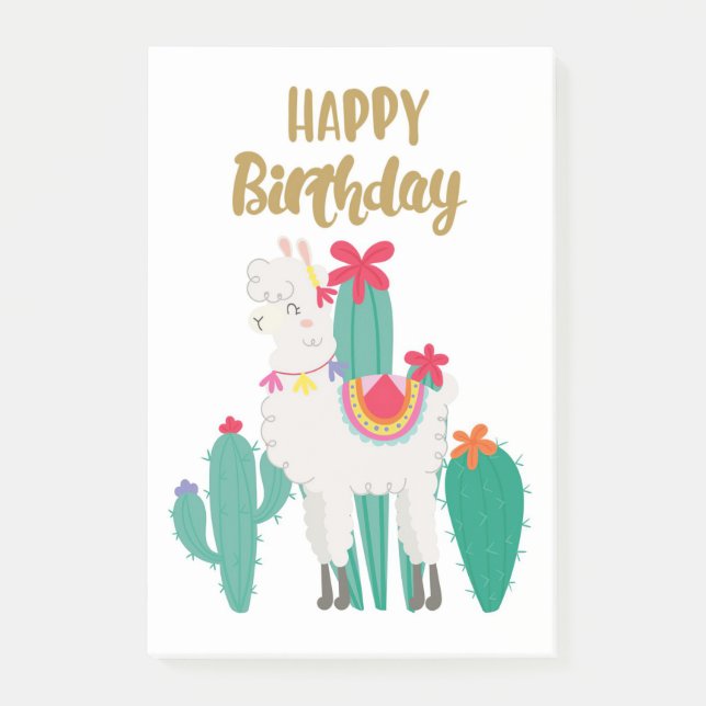 Notas Post-it® Cactus Happy Birthday (Anverso)