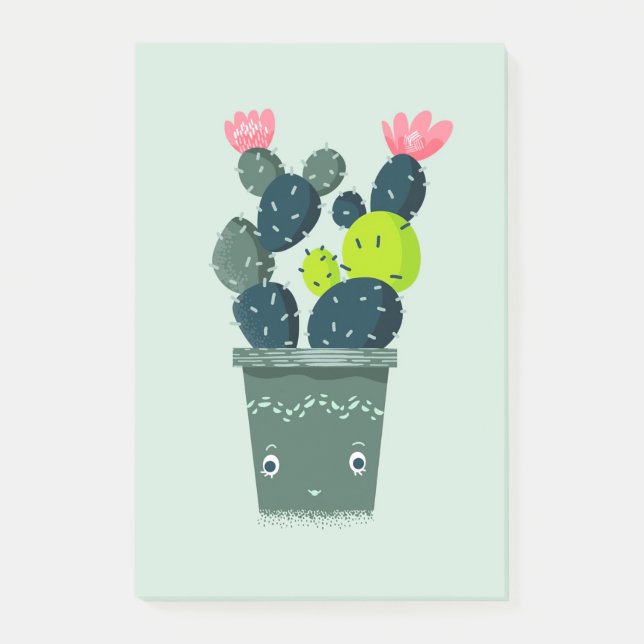 Notas Post-it® Cactus In Sonriente Pot (Anverso)