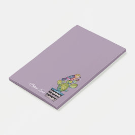 Notas Post-it® Cactus Y Ave Arcoiris En Acuarela