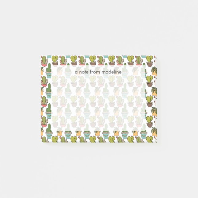 Notas Post-it® Cactus y Succulents interiores en modelo de los (Anverso)