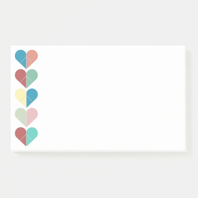 Notas Post-it® Cadena de corazones (Anverso)