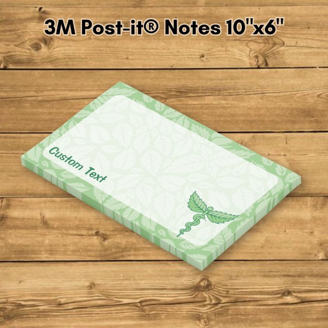 Notas Post-it® Caduceo con fondo de hojas (Subido por el creador)