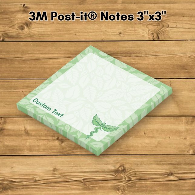 Notas Post-it® Caduceo con fondo de hojas (Subido por el creador)