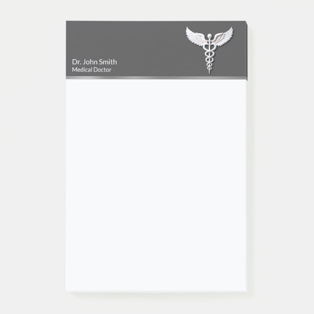 Notas Post-it® Caduceto blanco limpio detallado Caduceto Cálido G (Anverso)