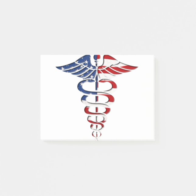 Notas Post-it® Caduceus americano (Anverso)