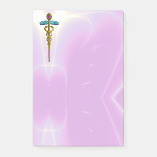 Notas Post-it® CADUCEUS GOLDEN SÍMBOLO MONOGRAM Lilac rosa