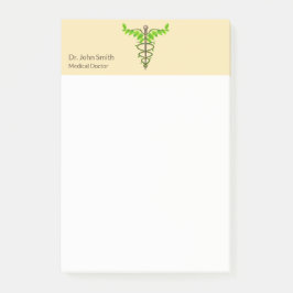 Notas Post-it® Caducto médico alternativo Verde deja beige