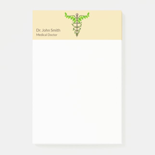 Notas Post-it® Caducto médico alternativo Verde deja beige (Anverso)