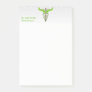 Notas Post-it® Caducto médico alternativo Verde deja blanco