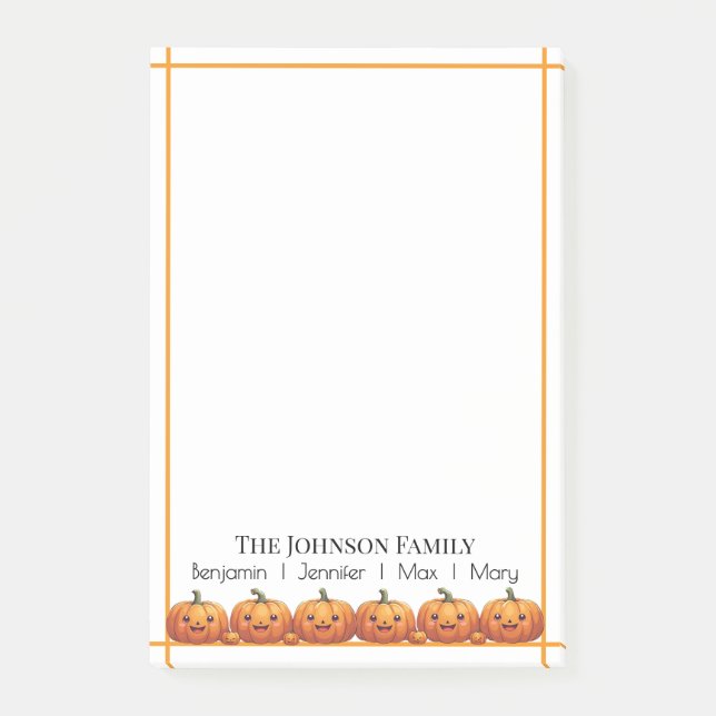 Notas Post-it® Cae la calabaza de Naranja suave (Anverso)