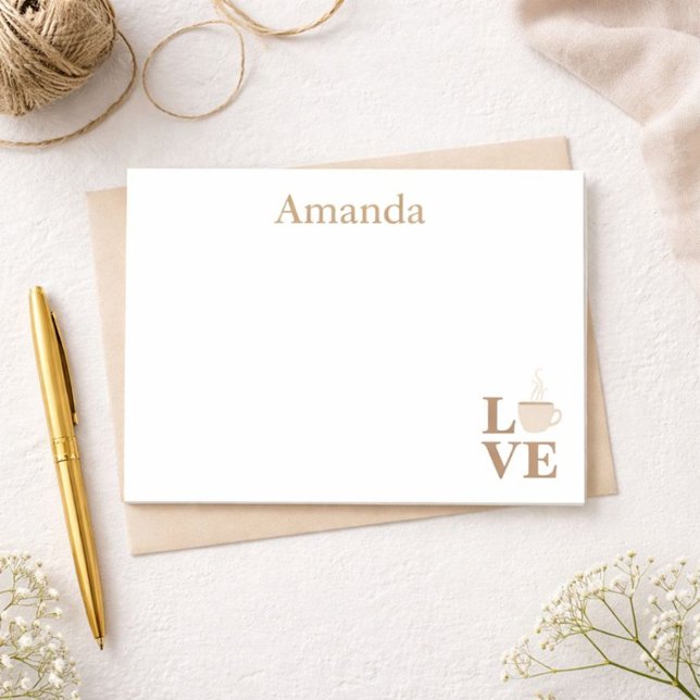 Notas Post-it® Café Amor Blanco y Marrón (Subido por el creador)