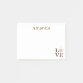 Notas Post-it® Café Amor Blanco y Marrón