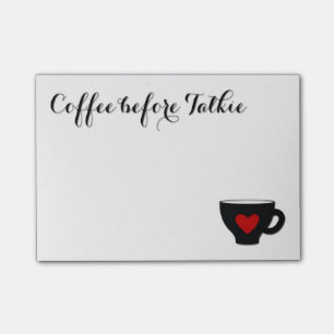 Notas Post-it® Café antes del corazón de la taza del adicto al