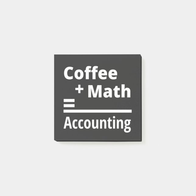 Notas Post-it® Café + matemáticas = contabilidad (Anverso)