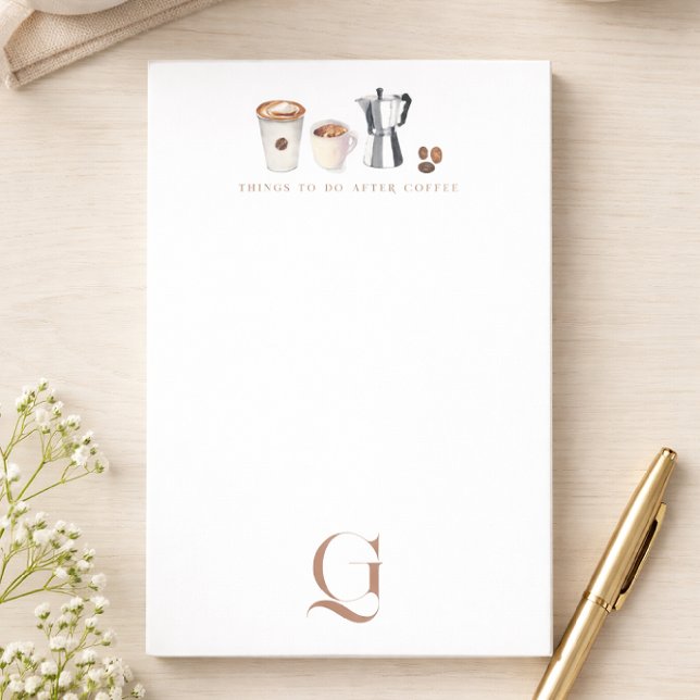 Notas Post-it® Café Monograma Elegante (Subido por el creador)