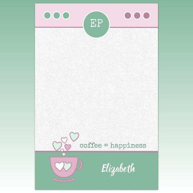 Notas Post-it® Café rosa y verde con un nombre (Subido por el creador)