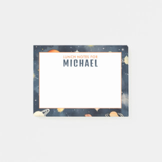 Notas Post-it® Caja de Almuerzo Personalizada Planetas Espacio Ex