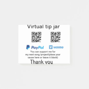 Notas Post-it® Caja virtual de ayuda a través de código q donació
