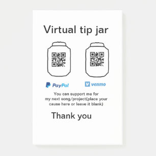 Notas Post-it® Caja virtual de ayuda a través de código q donació