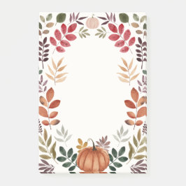 Notas Post-it® Calabaza acuática y hojas otoñales