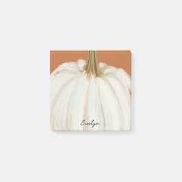 Notas Post-it® Calabaza blanca con nombre personalizado