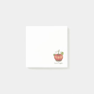 Notas Post-it® Calabaza Cuidada Con Vinas En Acuarela