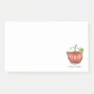 Notas Post-it® Calabaza Cuidada Con Vinas En Acuarela