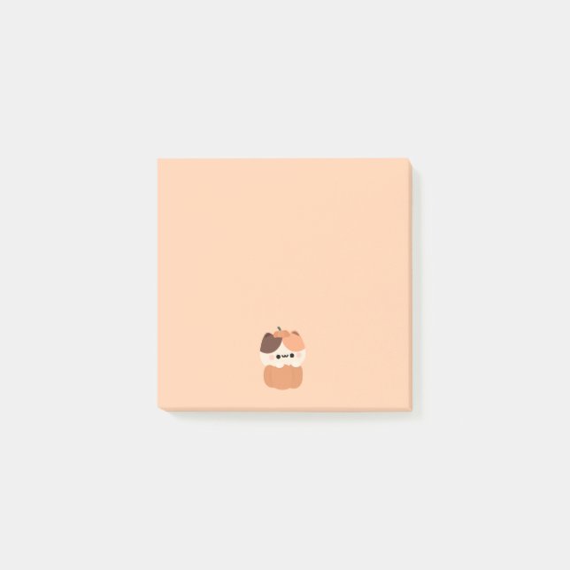 Notas Post-it® Calabaza de gato (Anverso)