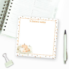 Notas Post-it® Calabaza de otoño Pastel Naranja Nombre Verde del