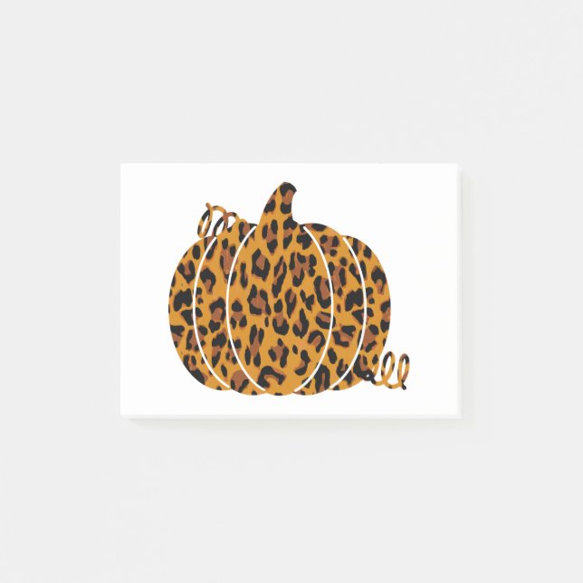 Notas Post-it® Calabaza leopardo / temporada de otoño (Anverso)