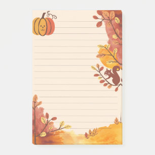 Notas Post-it® Calabazas de calabaza y grietas de ardilla