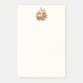 Notas Post-it® Calabazas otoñales con flores y follaje