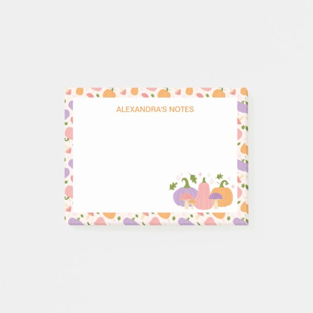 Notas Post-it® Calabazas y hongos de Halloween (Anverso)