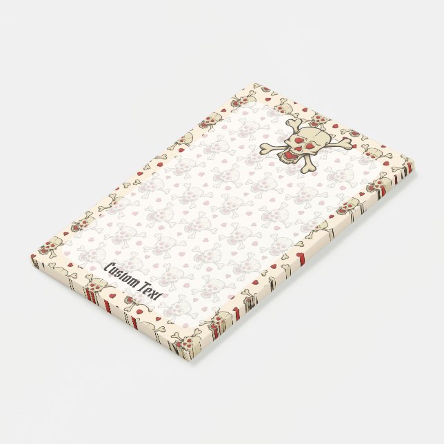 Notas Post-it® Calavera con corazón (En perspectiva)