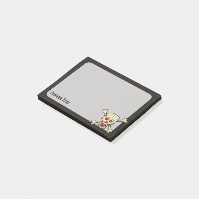 Notas Post-it® Calavera con Corazones (En perspectiva)