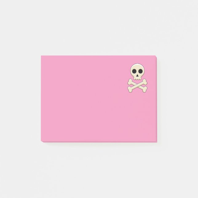 Notas Post-it® Calavera con huesos (Anverso)