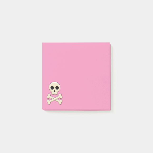 Notas Post-it® Calavera con huesos (Anverso)
