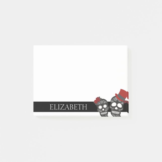 Notas Post-it® Calavera Mexicana Dulce Personalizada de Halloween (Anverso)