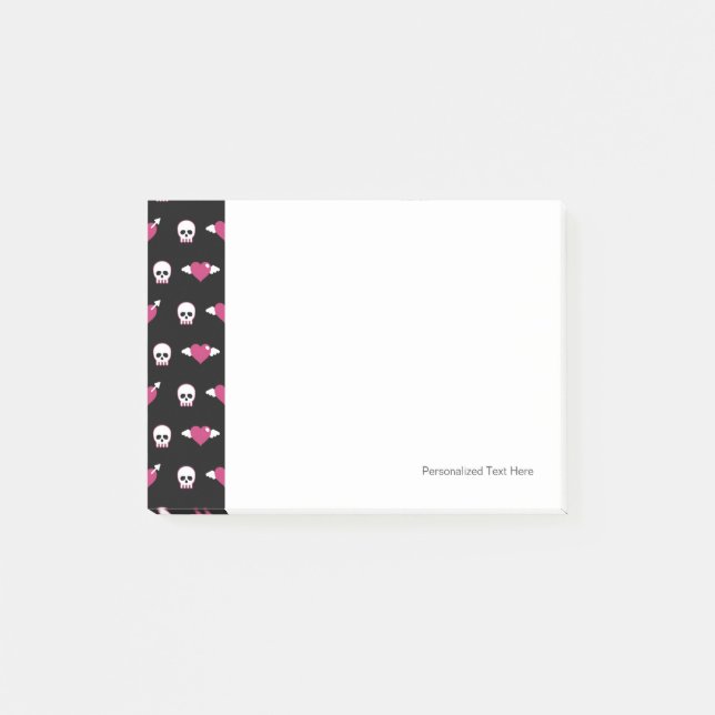 Notas Post-it® Calaveras y corazones (Anverso)