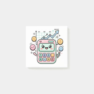 Notas Post-it® Calculadora Kawaii Pastel Finanzas Estudiante Pega