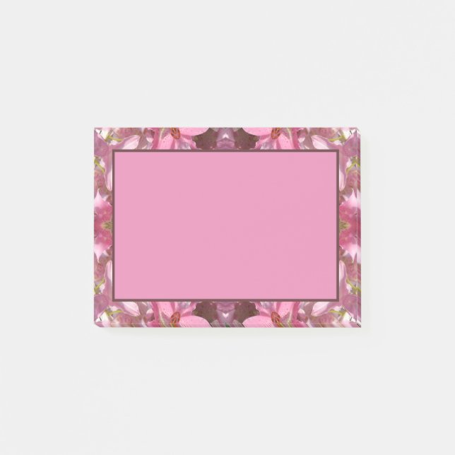 Notas Post-it® Caleidoscopio rosado de la fusión del lirio (Anverso)